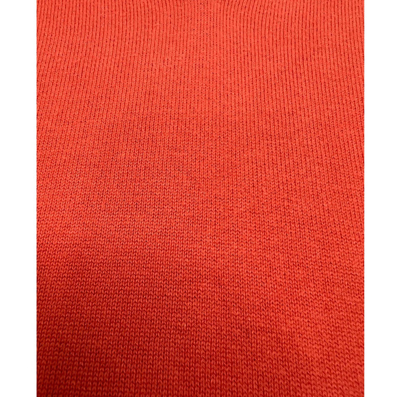 Trina Turk Solid Orange Ribbed Knit Cotton V Neck Mini Tunic Dress Pockets S - Picture 7 of 7